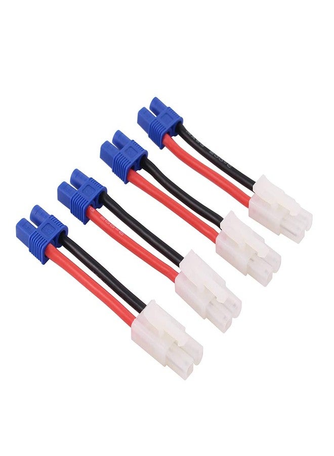 OliRC 4pcs EC3 Style Female to plug for Tamiya Male Connector Adapter - 14awg 2in Wire(C22-4) - Image 1